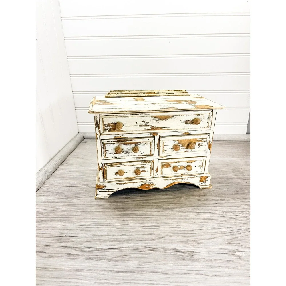 MCM Wooden Musical Jewelry Box - Vintage Trinket Box